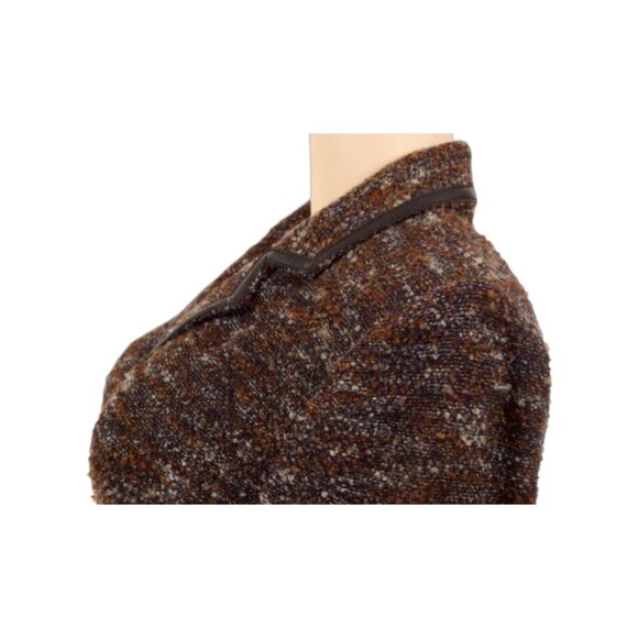 ST. JOHN KNIT TWEED SUIT WITH LEATHER TRIM - Picture 8 of 12